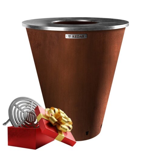 Gril z cortenu s ocelovou plotnou - KEDAR Mono Pro